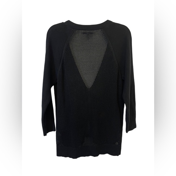 AEO Black V Neck Zip Front Knit Sweater Size XL - Picture 2 of 10